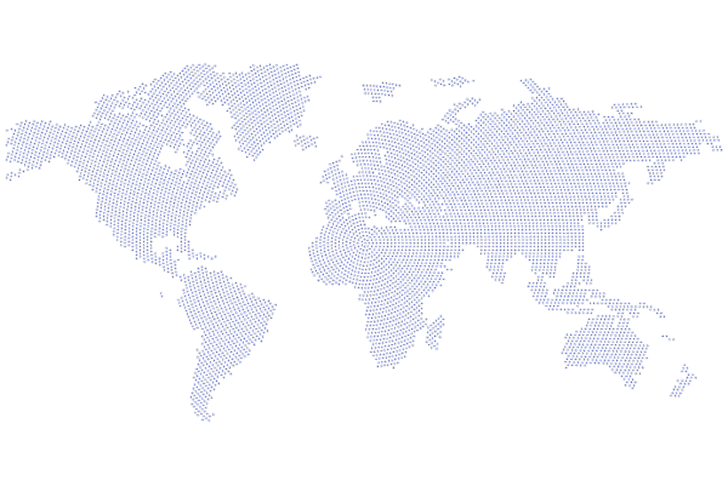 (dotted world map — graphic)